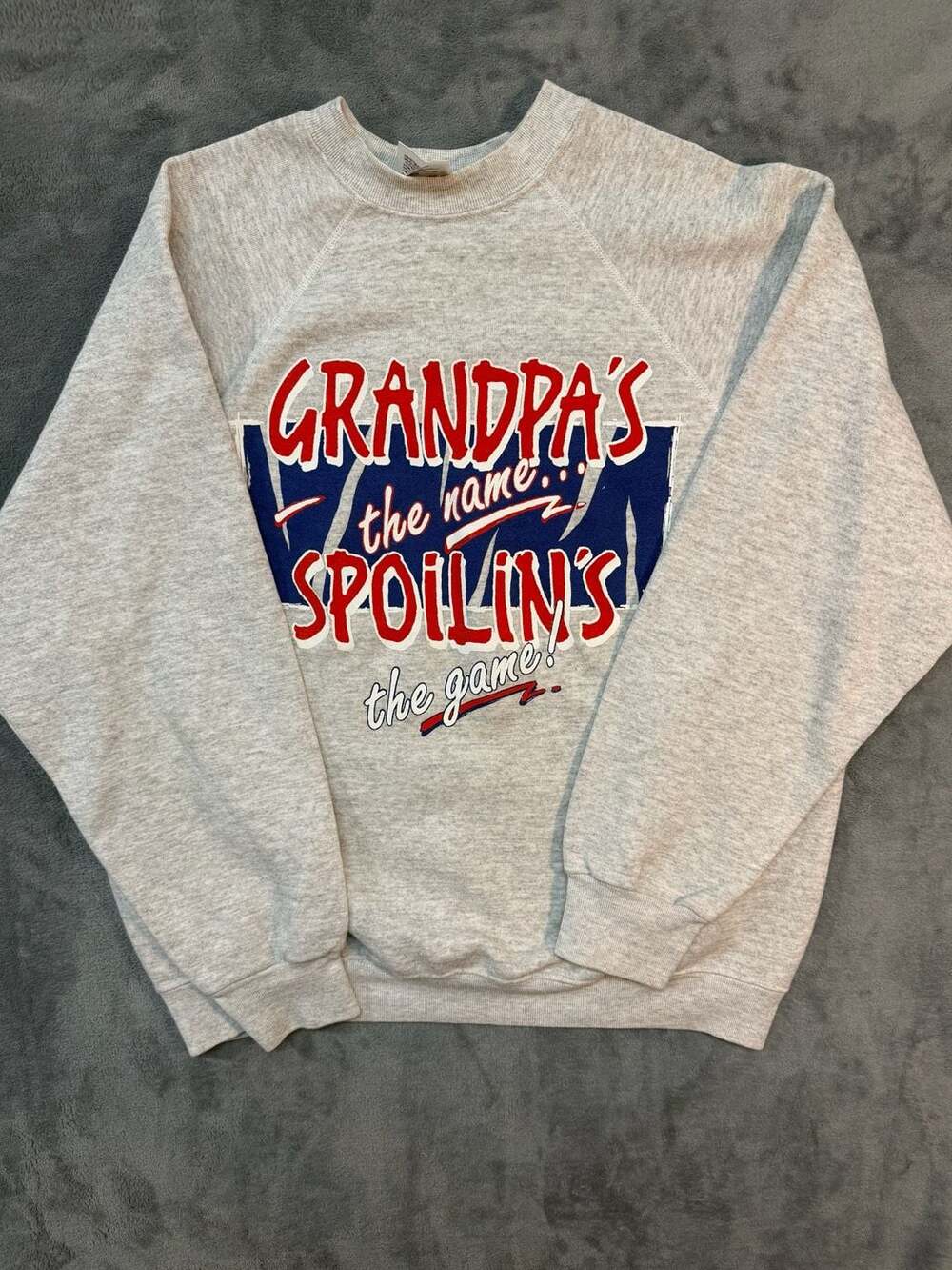 USA Vintage 90s Tultex Grandpa's The Name Spoilin's The Game Sweatshirt X-Large